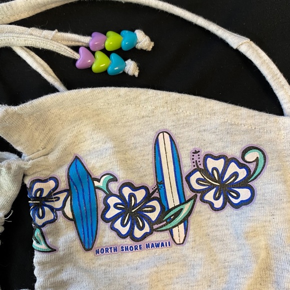 Reworked North shore Hawaii surfing custom ruched halter top. - Picture 3 of 4